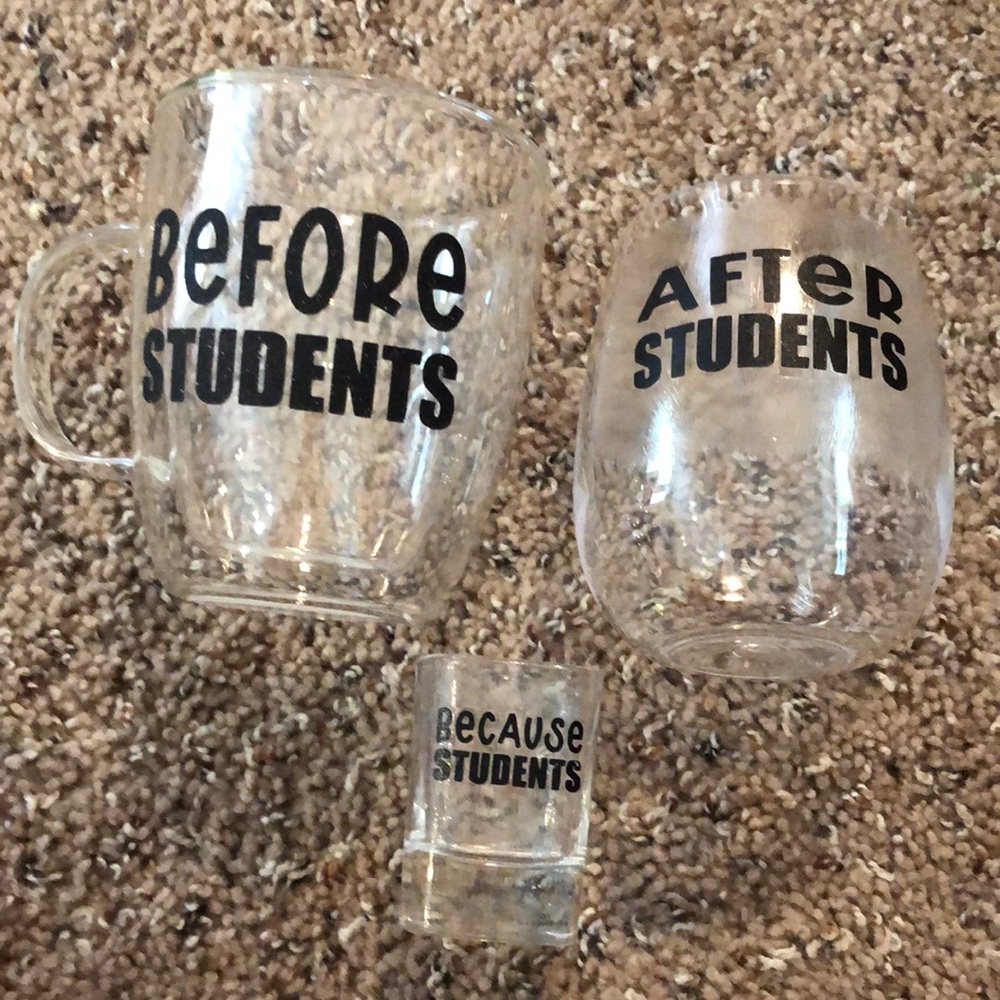 Funny Handmade Drinkware Set for Teachers